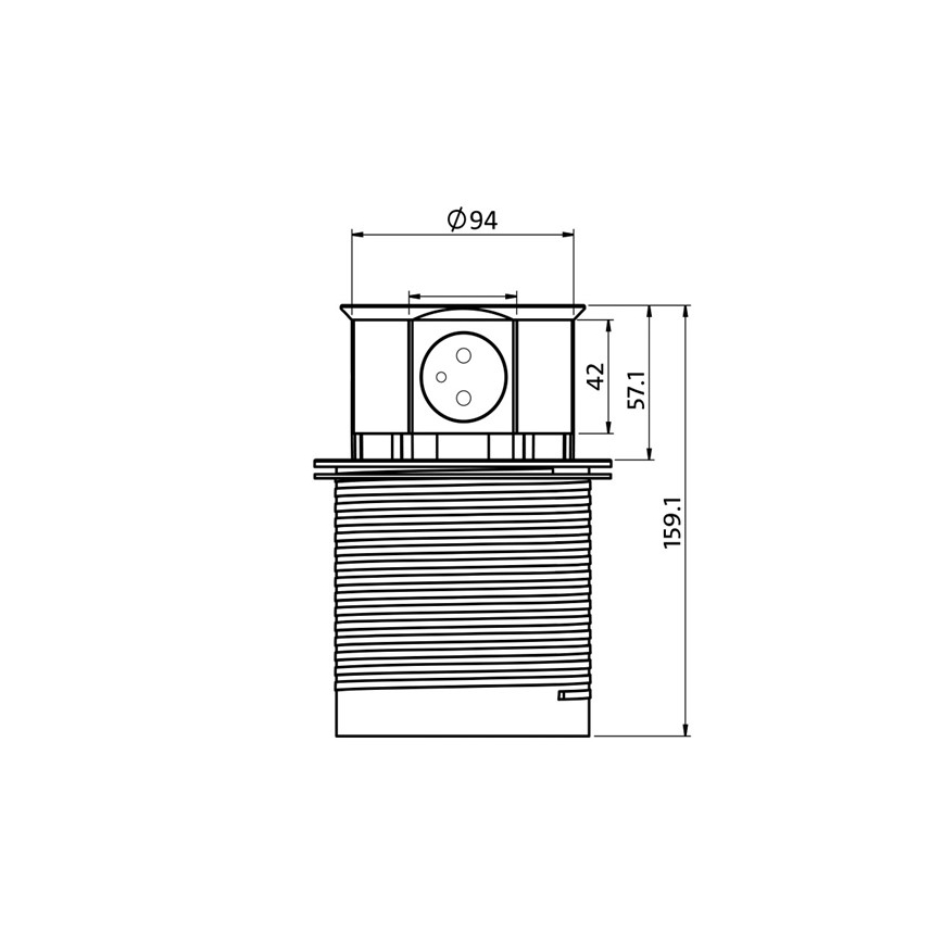 Настолна колона разклонител 2x230V + 2xUSB