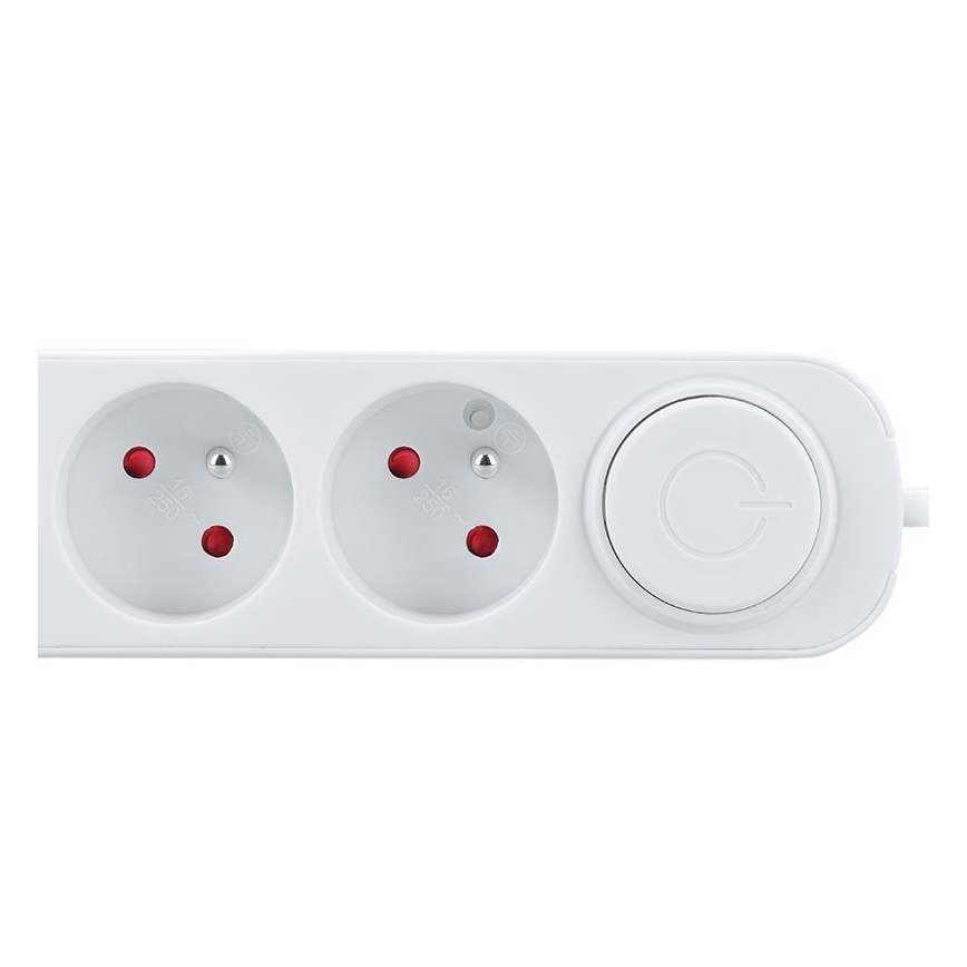 Удължителен кабел с ключ, 3 гнезда и USB A+C за зареждане, 5 m