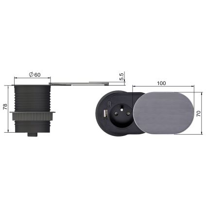 Вграден контакт 1Z + USB A+C