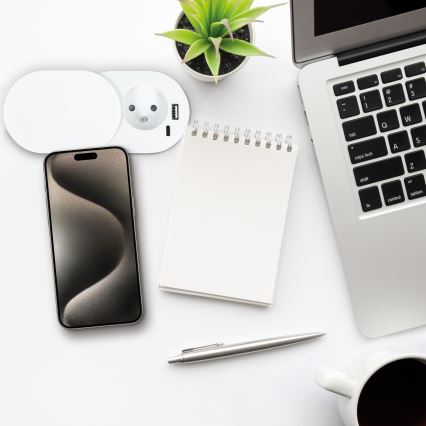 Вградена розетка 20W 1 гнездо + USB A+C бяла