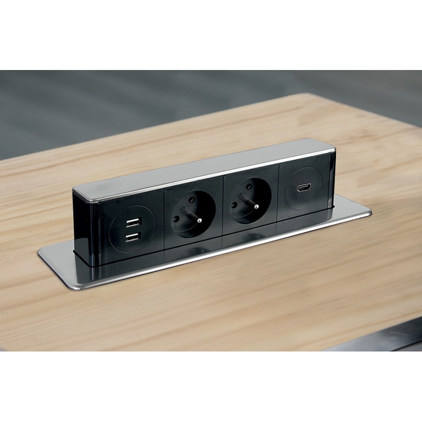 Модул с контакти за маса 2x230V + 2xUSB + HDMI