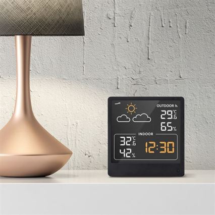 Цифров термометър 5V/2xAAA + 2xAAA черен