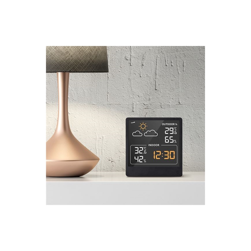 Цифров термометър 5V/2xAAA + 2xAAA черен