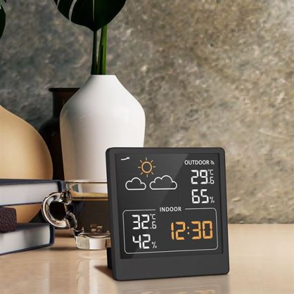 Цифров термометър 5V/2xAAA + 2xAAA черен