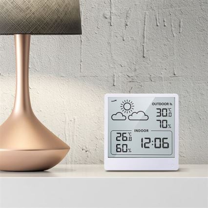 Цифров термометър 5V/2xAAA + 2xAAA бял