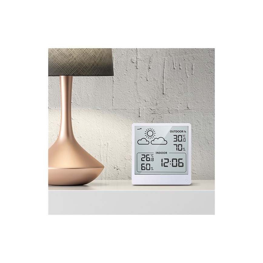 Цифров термометър 5V/2xAAA + 2xAAA бял