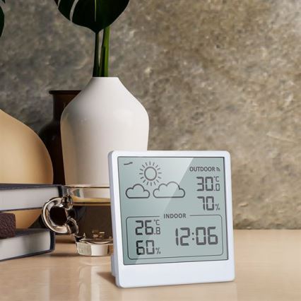 Цифров термометър 5V/2xAAA + 2xAAA бял