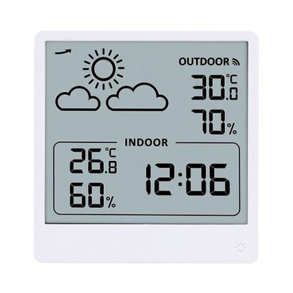 Цифров термометър 5V/2xAAA + 2xAAA бял
