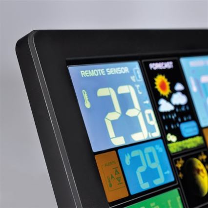 Метеорологична станция с LCD дисплей USB 5V/2xAAA + 2xAAA зареждане черен