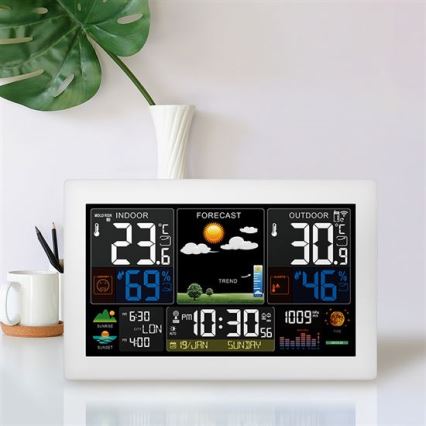 Метеостанция с цветен LCD дисплей 5V/2xAA + 2xAA