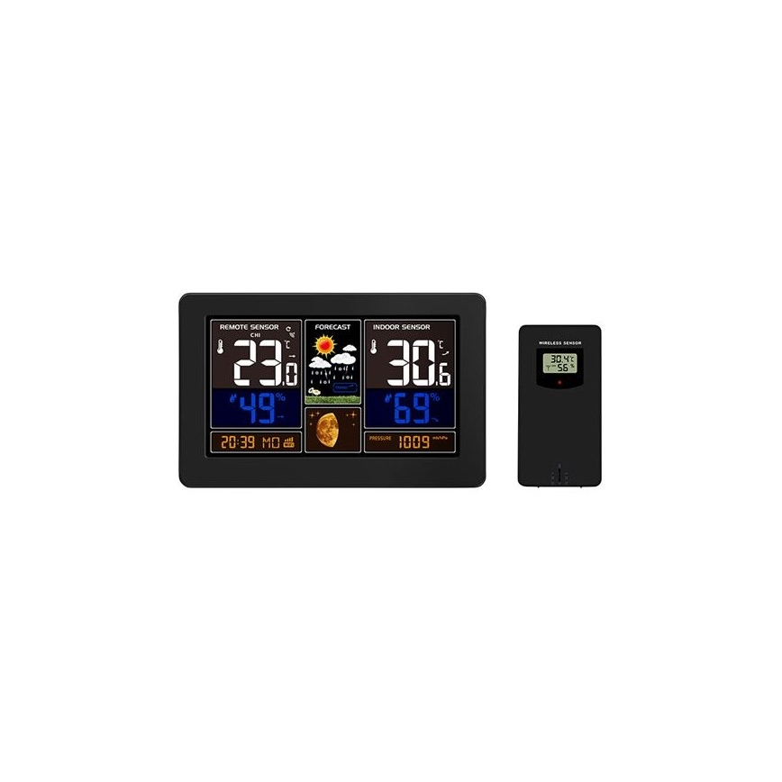 Метеорологична станция с цветен LCD дисплей 2xAA/5V + 2xAA Wi-Fi Tuya