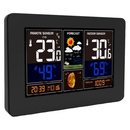 Метеорологична станция с цветен LCD дисплей 2xAA/5V + 2xAA Wi-Fi Tuya