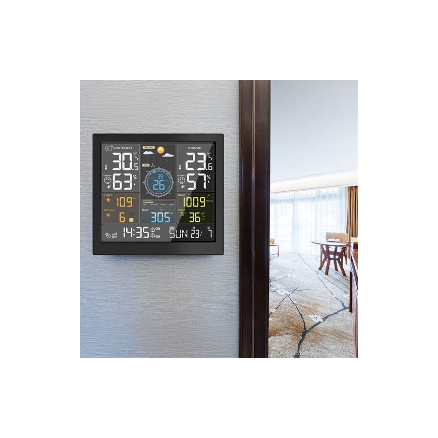 Професионална метеостанция с LCD дисплей 5V/2xAA + 3xAAA Wi-Fi