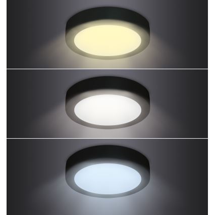 LED Плафониера LED/24W/230V 3000/4000/6000K черен кръгъл