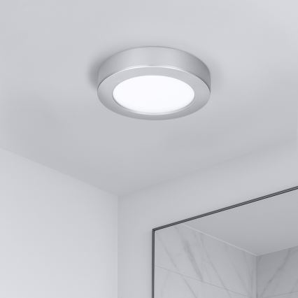 LED панел 2 в 1 за повърхностен/вграден монтаж LED/12W/230V 3000/4000/6000K Ø17 см IP54 сребрист