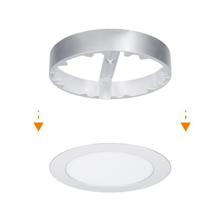 LED панел 2 в 1 за повърхностен/вграден монтаж LED/12W/230V 3000/4000/6000K Ø17 см IP54 сребрист