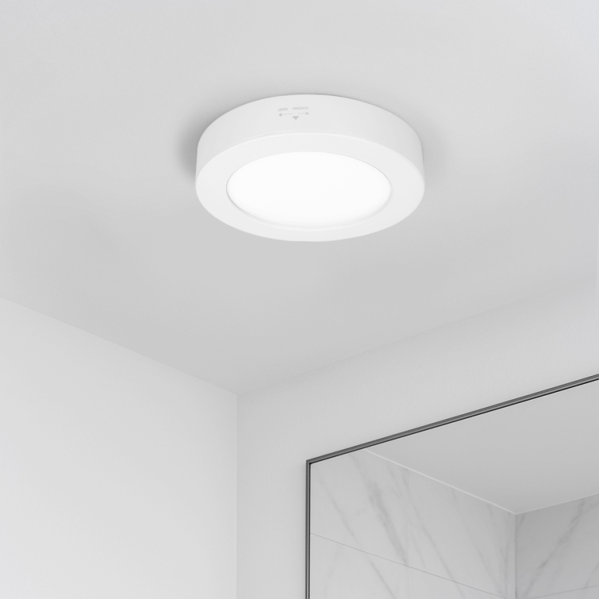 LED панел за накладен/за окачен таван 2 в 1 LED/12W/230V 3000/4000/6000K диам. 17 см IP54 бял