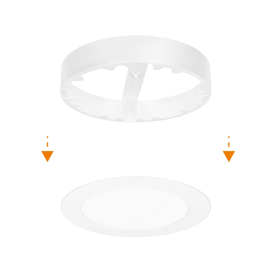 LED панел за накладен/за окачен таван 2 в 1 LED/12W/230V 3000/4000/6000K диам. 17 см IP54 бял