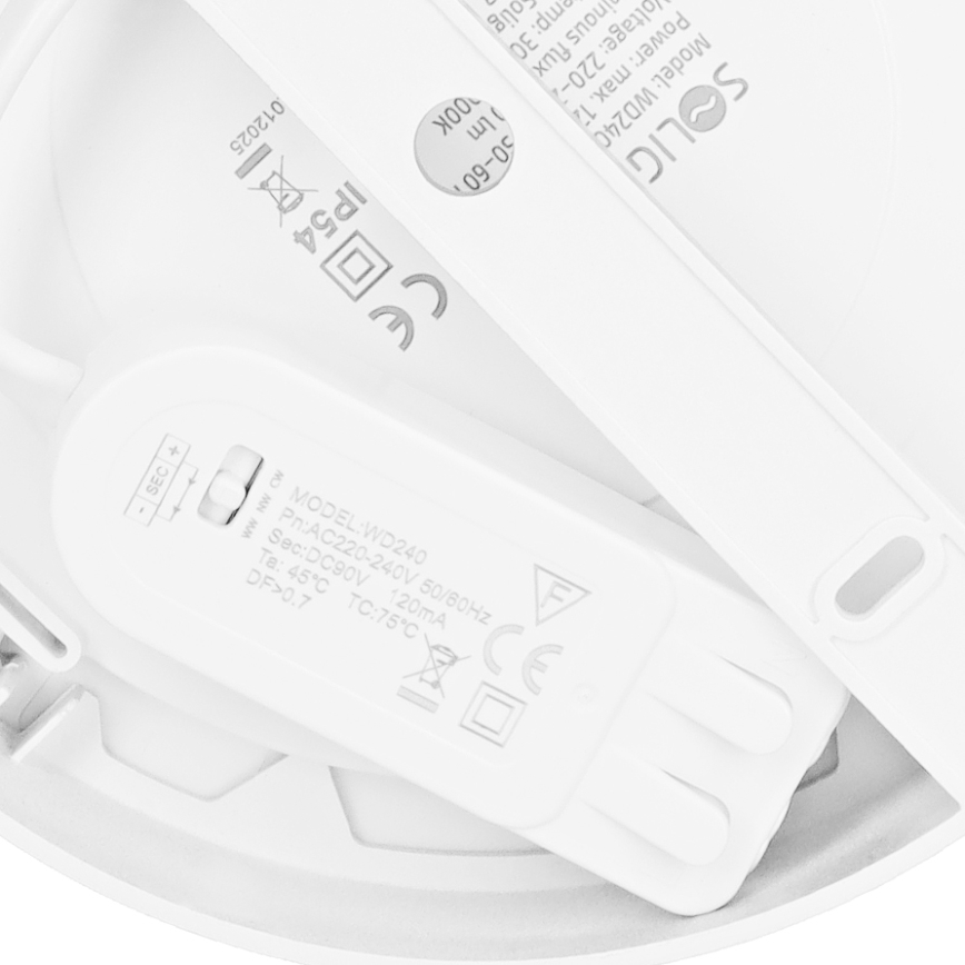 LED панел за накладен/за окачен таван 2 в 1 LED/12W/230V 3000/4000/6000K диам. 17 см IP54 бял