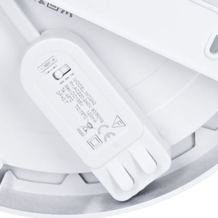 LED панел 2 в 1, повърхностно монтиран/вграден, 18W/230V, 3000/4000/6000K, Ø 22,5 cm, IP54, сребрист