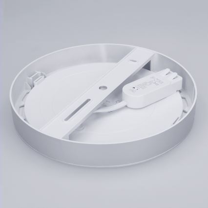 LED панел 2 в 1, повърхностно монтиран/вграден, 18W/230V, 3000/4000/6000K, Ø 22,5 cm, IP54, сребрист