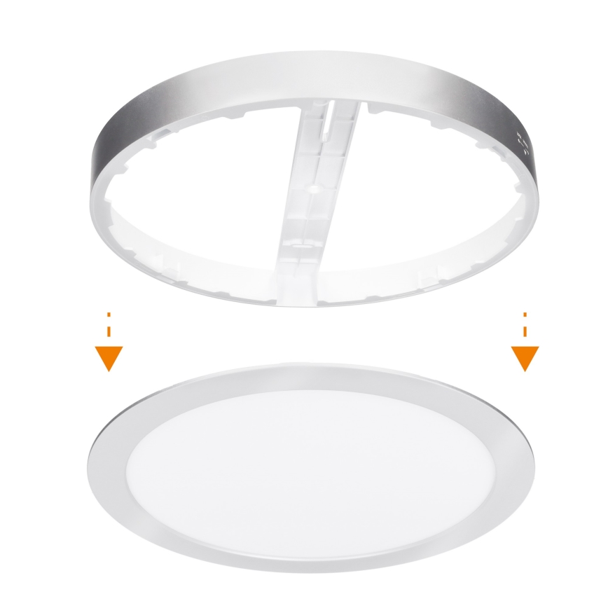 LED панел за повърхностен/вграден монтаж 2в1 24W/230V 3000/4000/6000K Ø 30 cm IP54 сребрист