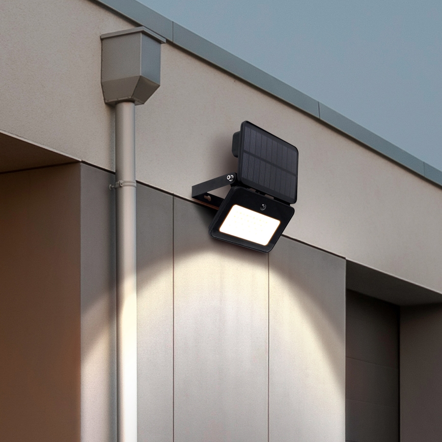 LED Димируем соларен прожектор със сензор за движение и здрач LED/6W/3,7V 2200 mAh 3000/4000/6500K IP65