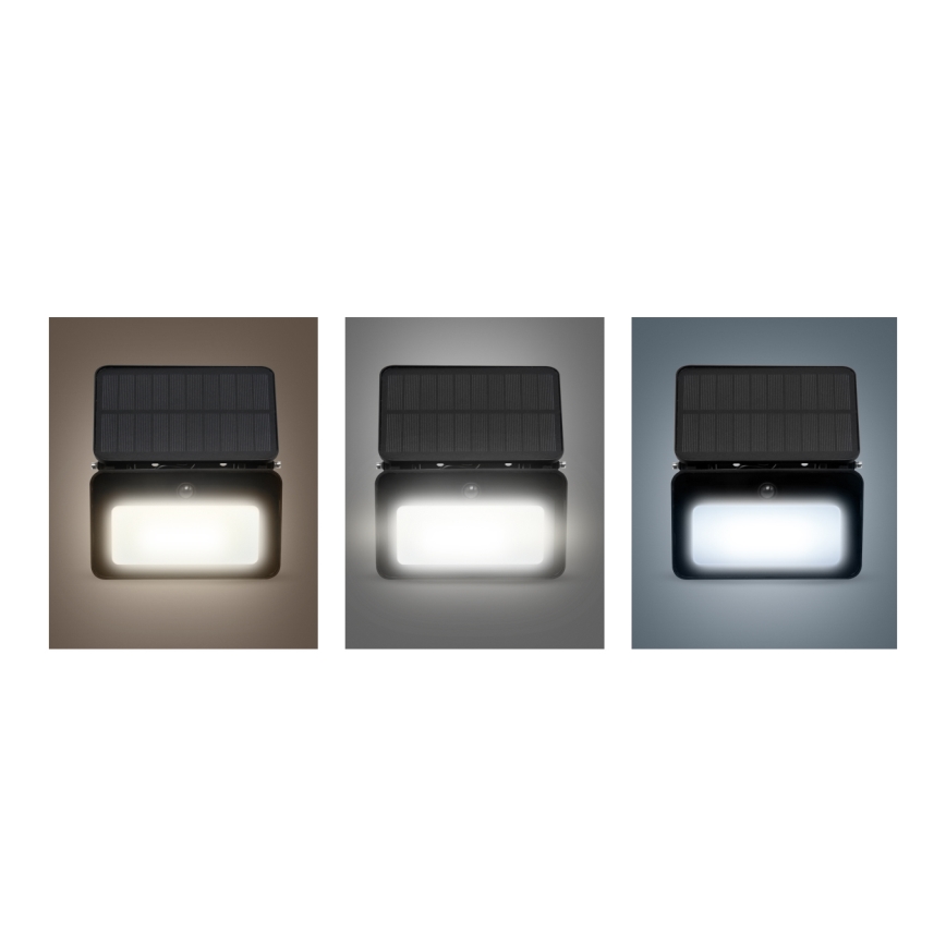 LED Димируем соларен прожектор със сензор за движение и здрач LED/6W/3,7V 2200 mAh 3000/4000/6500K IP65