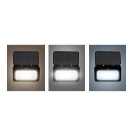 LED регулируем соларен прожектор със сензор за движение и здрач LED/6W/3,7V 2200 mAh 3000/4000/6500K IP65