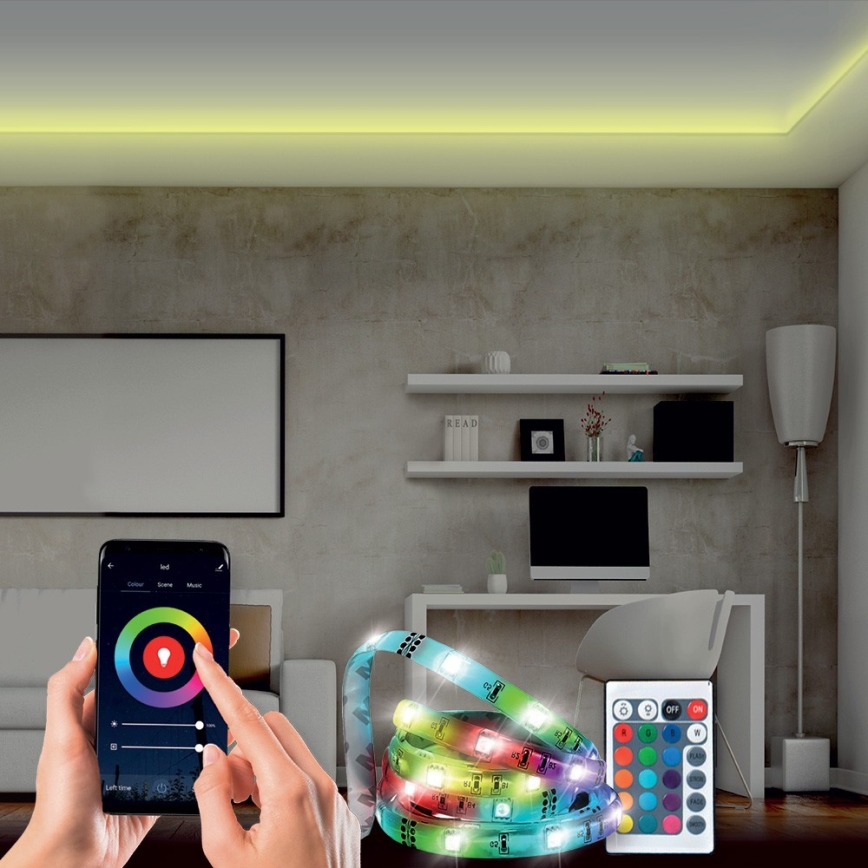 LED RGB Димируема лента LED/20W/230V 5м IP65 Tuya + дистанционно