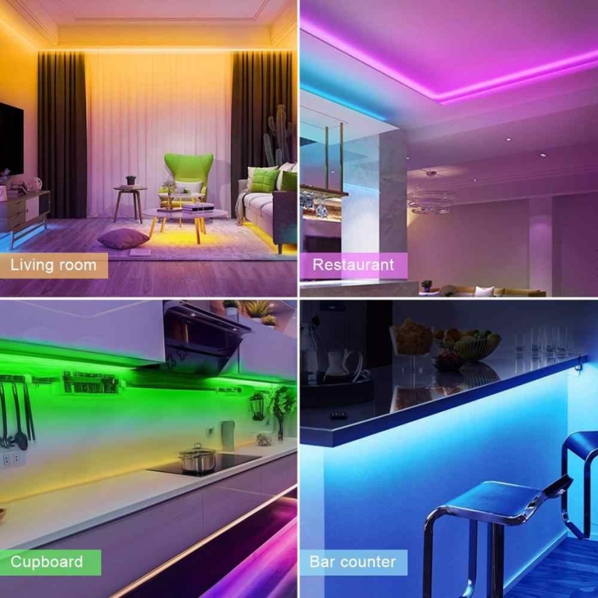 LED RGB Димируема лента LED/20W/230V 5м IP65 Tuya + дистанционно
