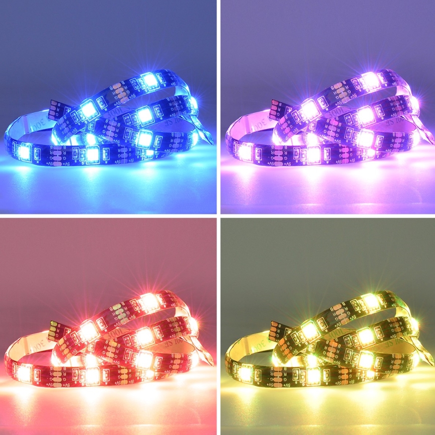 LED RGB Димируема лайсна за телевизор LED/6W/5V Wi-Fi Tuya + дистанционно управление