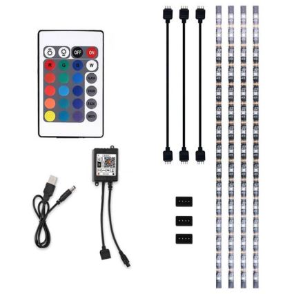 LED RGB Димируема лайсна за телевизор LED/6W/5V Wi-Fi Tuya + дистанционно управление