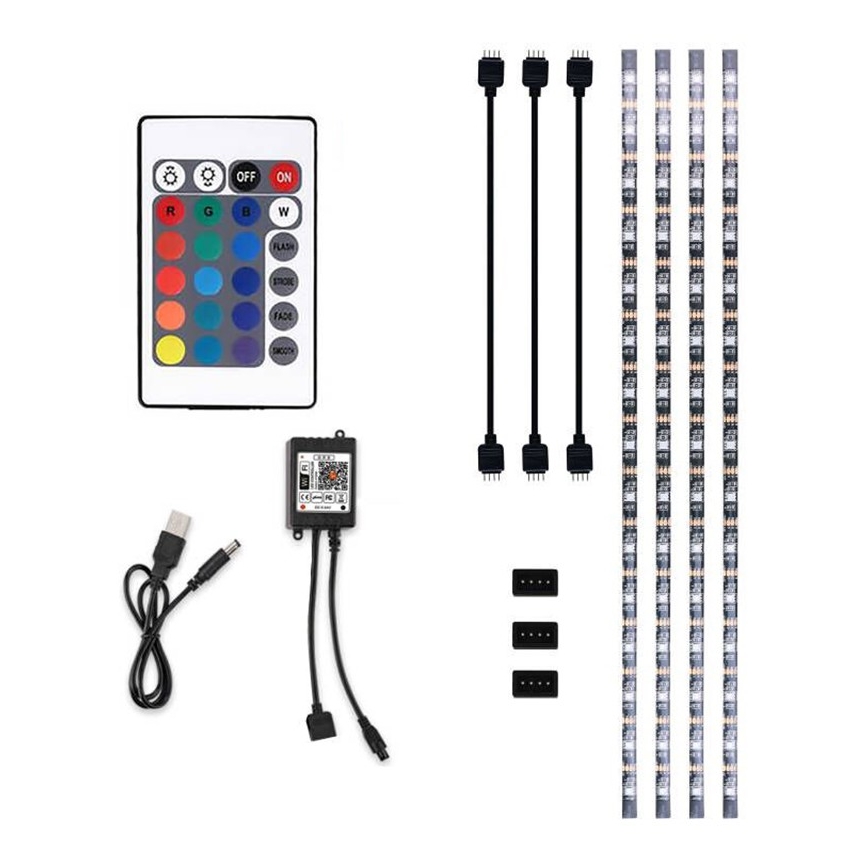 LED RGB Димируема лайсна за телевизор LED/6W/5V Wi-Fi Tuya + дистанционно управление