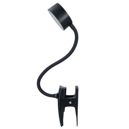 LED Димируем гъвкав акумулаторен настолна лампа с щипка LED/2W/1800 mAh 3000/4000/6500K черен