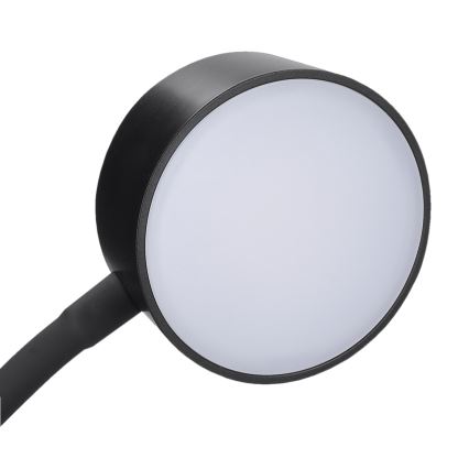 LED регулируема гъвкава презареждаема настолна лампа с клипс LED/2W/1800 mAh 3000/4000/6500K черна