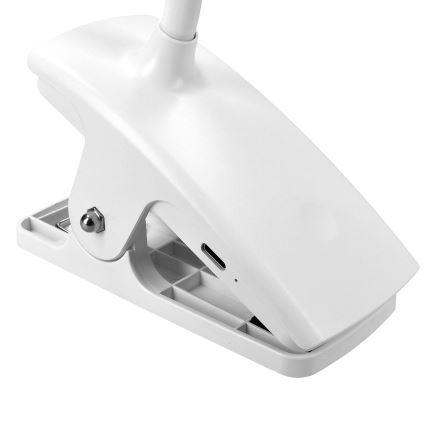 LED Димируем гъвкав акумулаторен настолна лампа с щипка LED/2W/1800 mAh 3000/4000/6500K бял