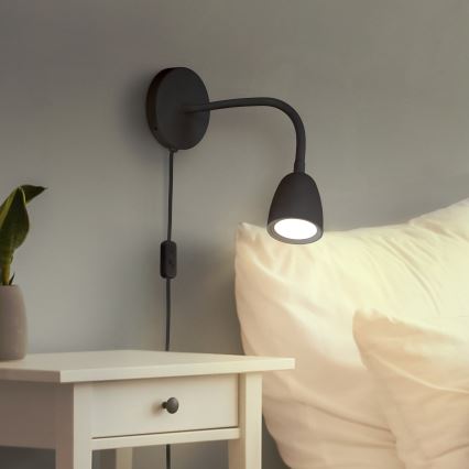 LED Димируема малка лампа за стена LED/4W/230V черен
