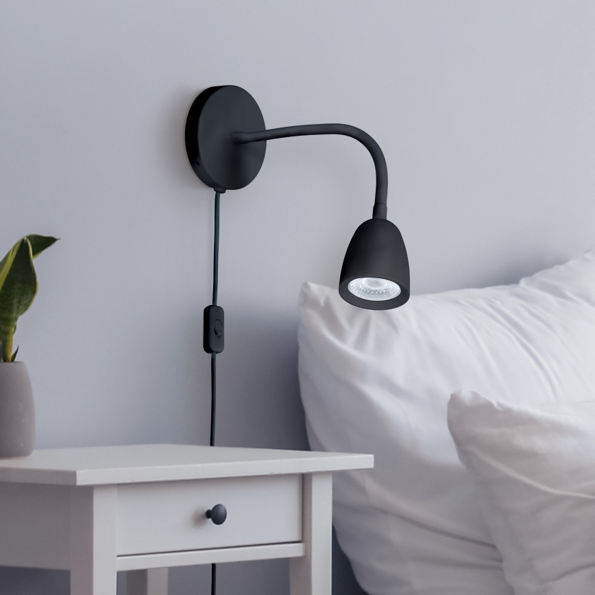 LED Димируема малка лампа за стена LED/4W/230V черен