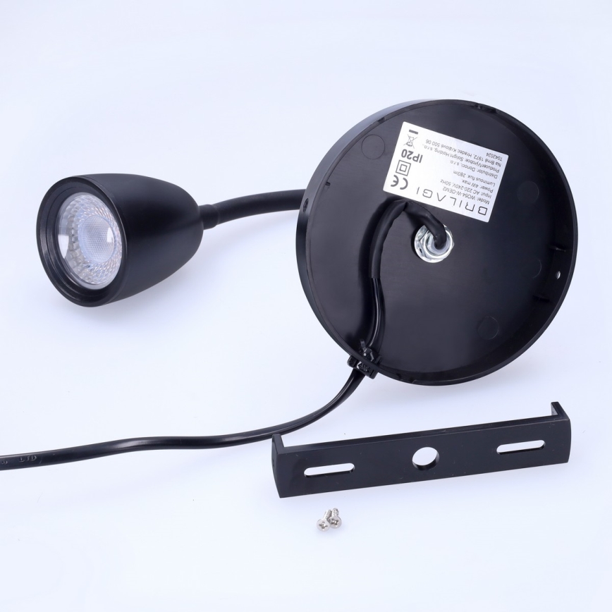 LED Димируема малка лампа за стена LED/4W/230V черен