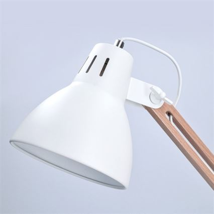 Настолна лампа FALUN 1xE27/25W/230V бял/дъб