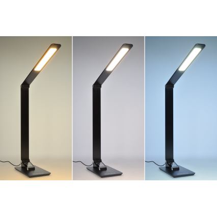 LED Димируема настолна лампа с дисплей LED/8W/230V черна