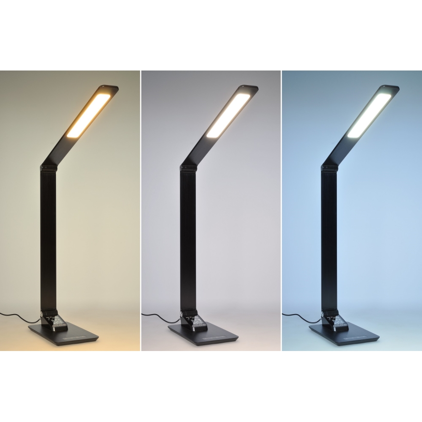 LED Димируема настолна лампа с дисплей LED/8W/230V черна