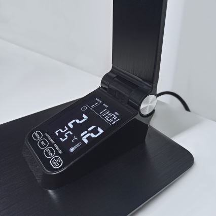 LED Димируема настолна лампа с дисплей LED/8W/230V черна