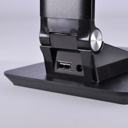 LED Димируема настолна лампа с дисплей LED/8W/230V черна