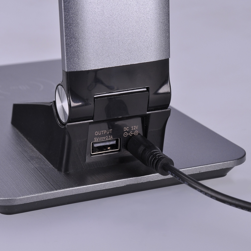 LED Димируема настолна лампа с безжично зареждане LED/10W/230V матов хром