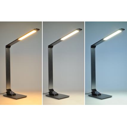 LED Димируема настолна лампа с безжично зареждане LED/10W/230V матов хром
