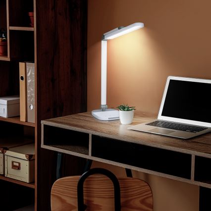 LED Димируема сензорна настолна лампа с нощ осветление LED/10W/5V 3000/4000/5000K бял