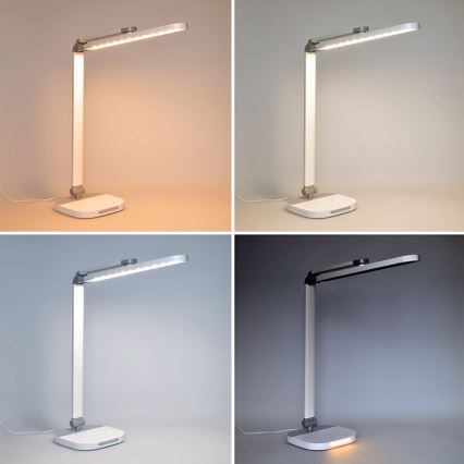 LED Димируема сензорна настолна лампа с нощ осветление LED/10W/5V 3000/4000/5000K бял