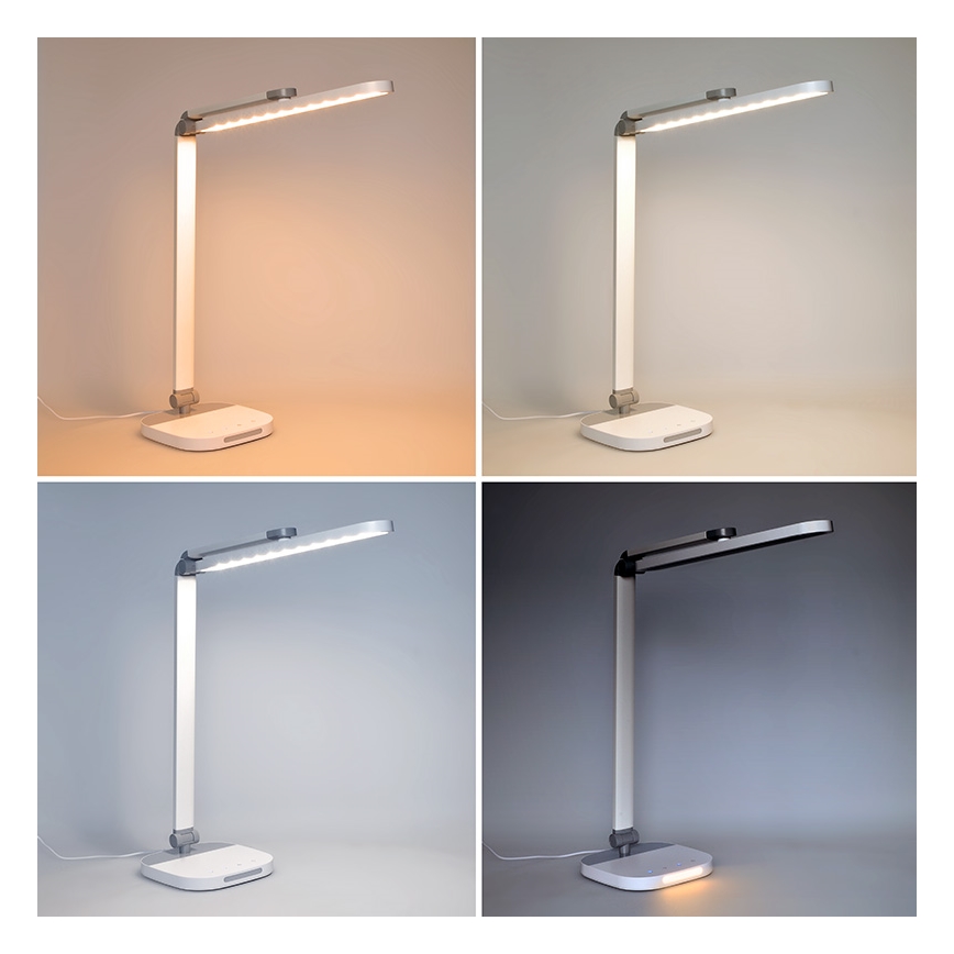 LED Димируема сензорна настолна лампа с нощ осветление LED/10W/5V 3000/4000/5000K бял